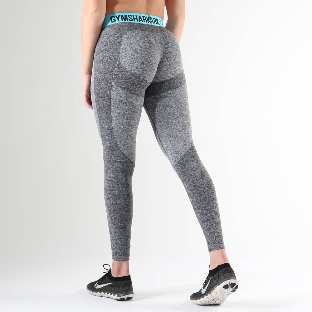Gymshark Flex Leggings - Charcoal/Turquoise